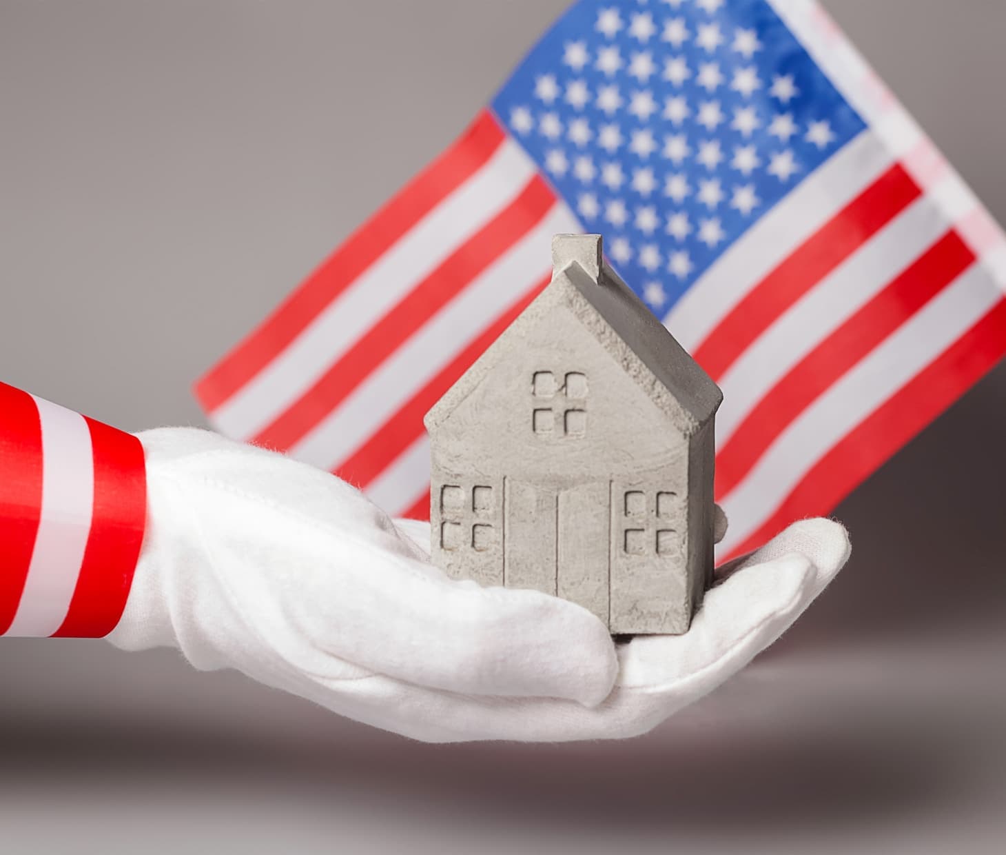 U.S. flags outside a residential property