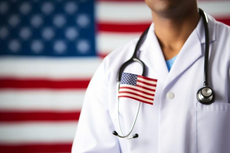 Healthcare professional with a stethoscope